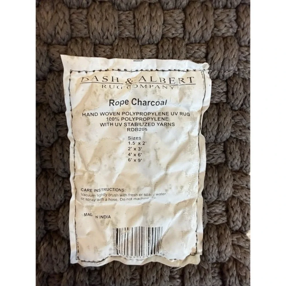 Dash & Albert Rope Rug Swatches Lot Of 2 Sprout & Charcoal Woven Polypropylene